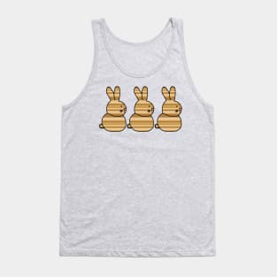 Three Easter Bunny Rabbits Earth Stripes Tank Top